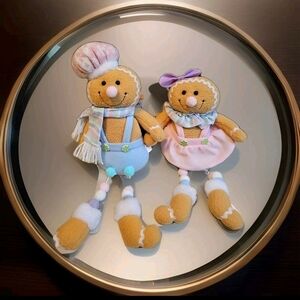 Adorable Gingerbread Plush Dolls,  Gingerbread  NWT